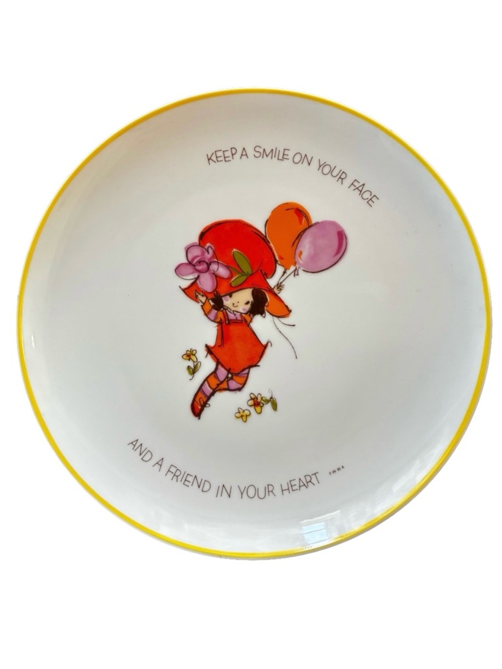 Vintage 1973 Mopsie Friendship Plate Porcelain Japan